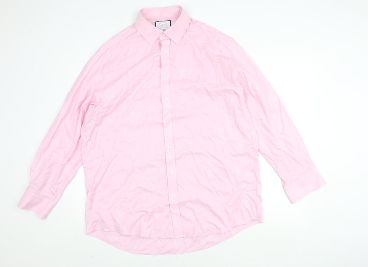 Charles Tyrwhitt Men's Pink Classic Fit Shirt 43 Long Sleeve