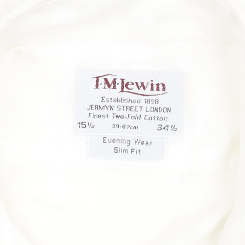 T.M.Lewin Men's White Slim Fit Dress Shirt