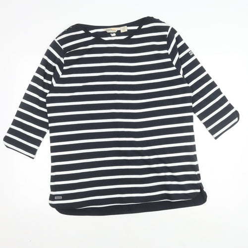 Regatta Women's Black Striped T-Shirt, Size 18