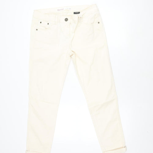 Next Women's Ivory Skinny Trousers Size 14