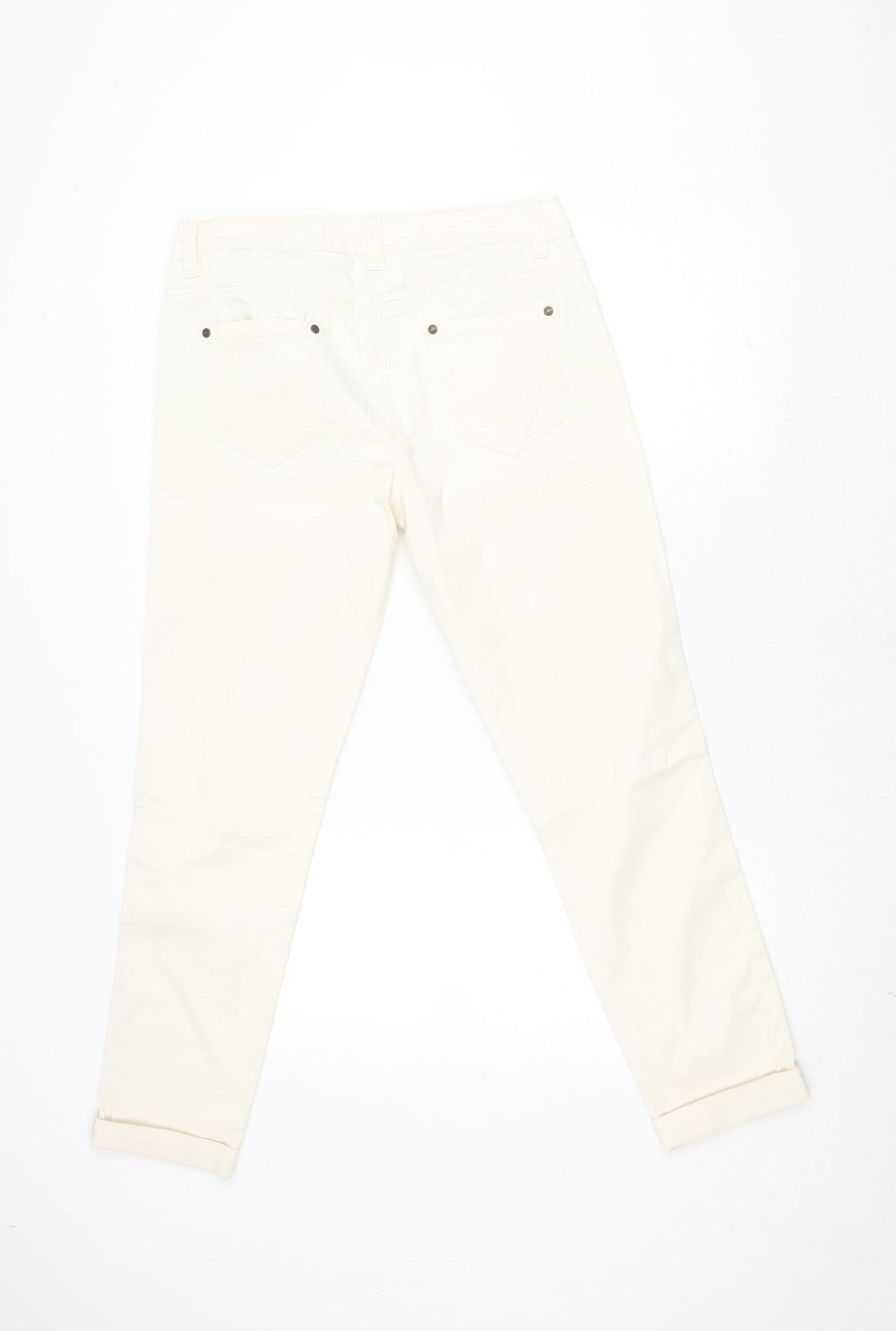 Next Women's Ivory Skinny Trousers Size 14