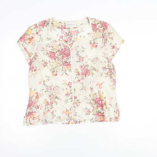 Minuet Women's Multicoloured Floral Silk Top - Size 14