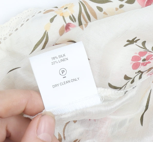 Minuet Women's Multicoloured Floral Silk Top - Size 14