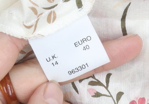 Minuet Women's Multicoloured Floral Silk Top - Size 14