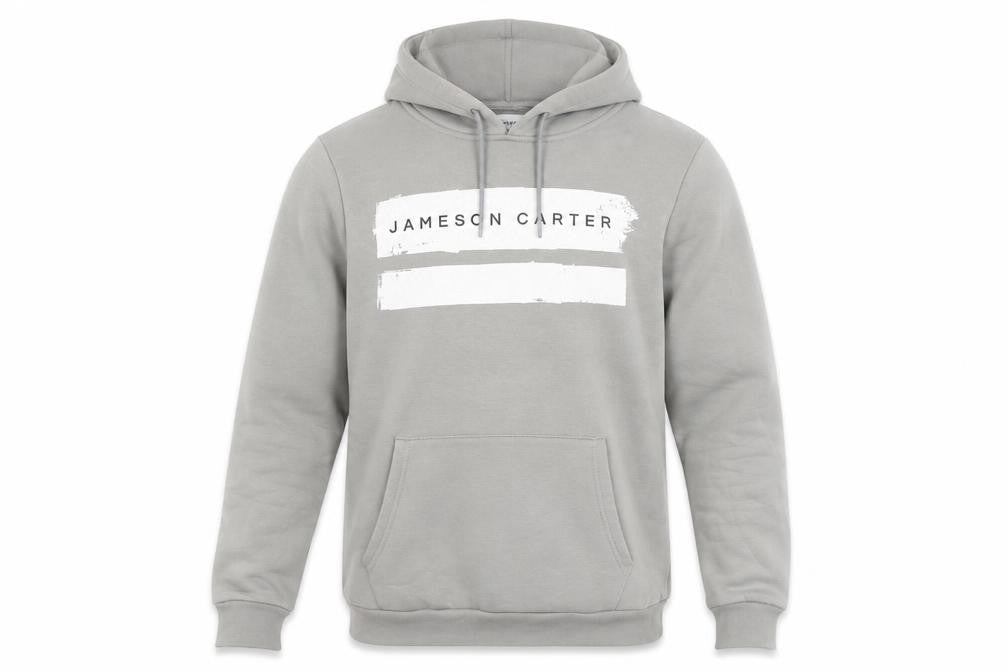 Front view of Jameson Carter Men's Grey Pullover Hoodie, M