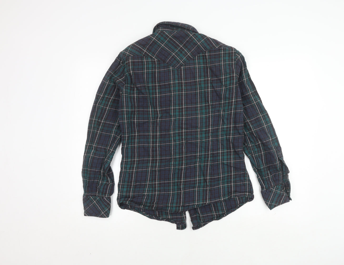 Diesel Men's Blue Plaid Button-Up Shirt Size S