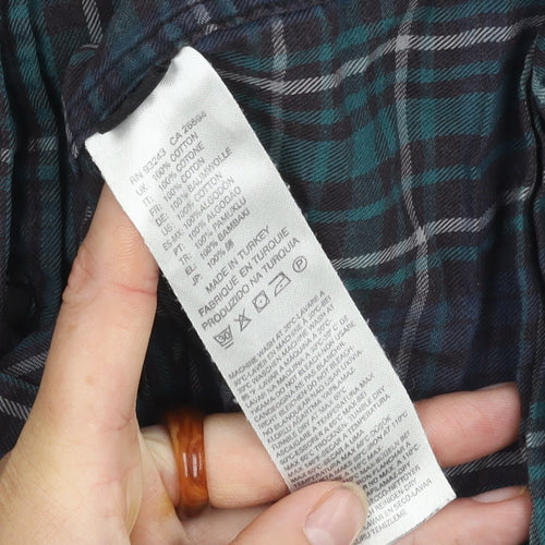 Diesel Men's Blue Plaid Button-Up Shirt Size S