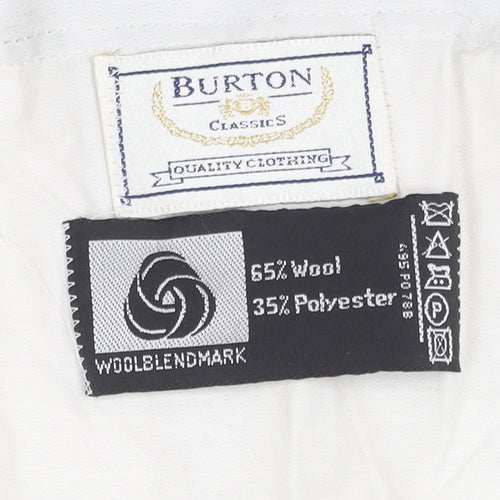 Burton Men's Black Wool Dress Pants, 36L, Formal, Flat Front