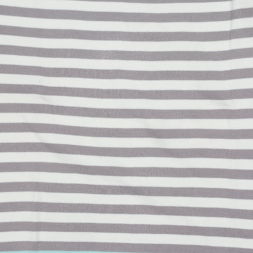 Maine New England Women's Grey Striped 3/4 Sleeve T-Shirt