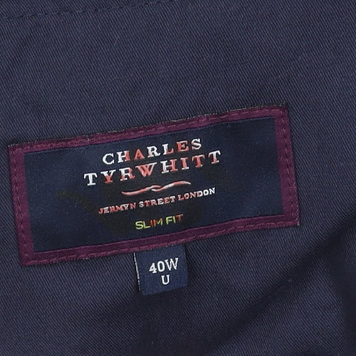 Charles Tyrwhitt Men's Blue Slim Fit Suit Trousers
