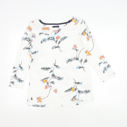 Joules Women’s White Floral 3/4 Sleeve Top, Size 12