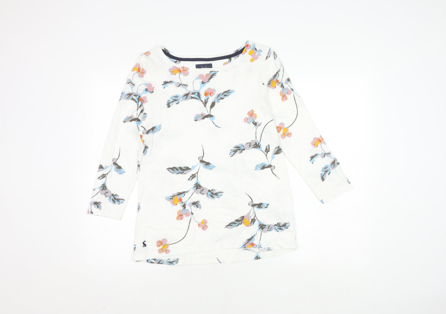 Joules Women’s White Floral 3/4 Sleeve Top, Size 12