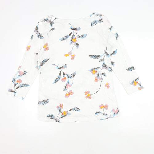 Joules Women’s White Floral 3/4 Sleeve Top, Size 12