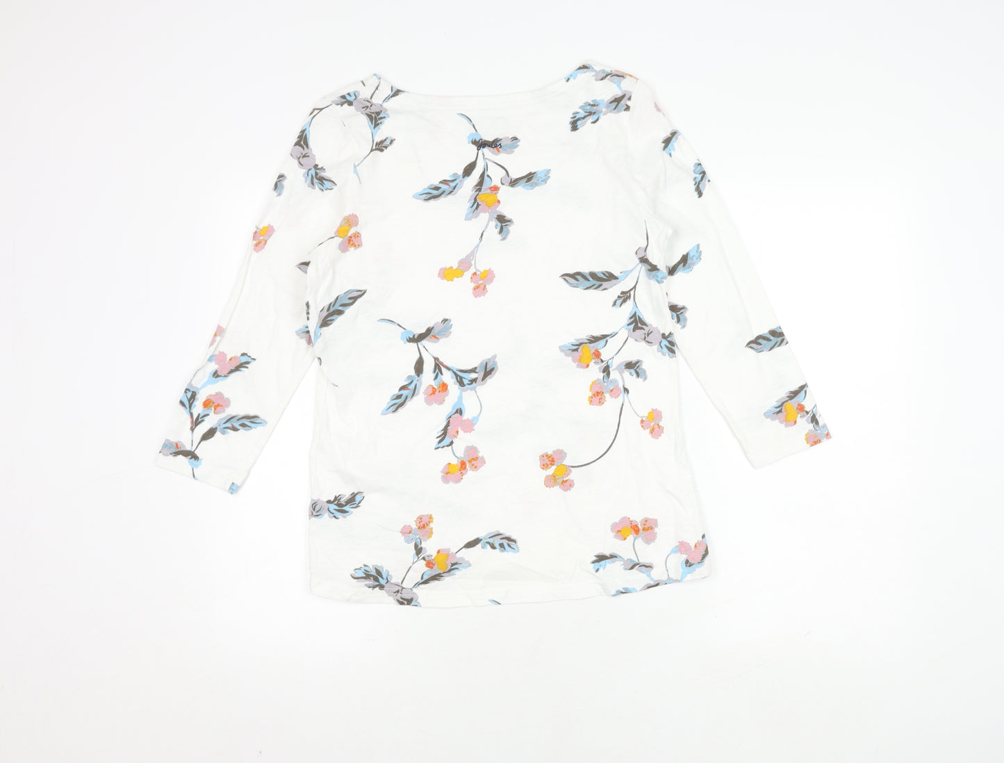 Joules Women’s White Floral 3/4 Sleeve Top, Size 12