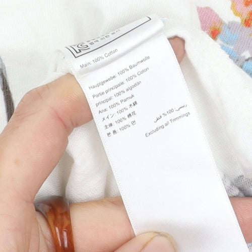 Joules Women’s White Floral 3/4 Sleeve Top, Size 12