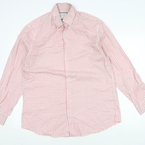 Charles Tyrwhitt Men's Red Check Slim Fit Long Sleeve Shirt