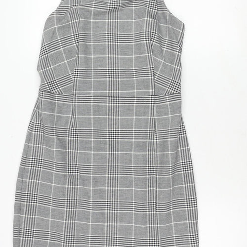 Banana Republic Women's Black Check Sleeveless Dress – Size 8