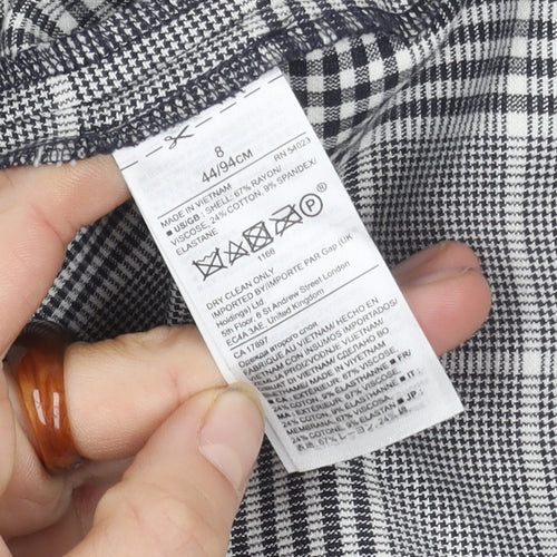 Banana Republic Women's Black Check Sleeveless Dress – Size 8