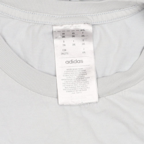 Adidas Men's White 2XL Cotton Crew Neck T-Shirt