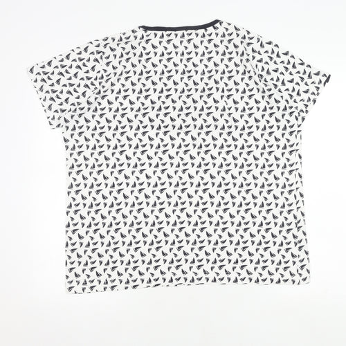 EWM Nautical White T-Shirt, L, Unisex, Button Accent