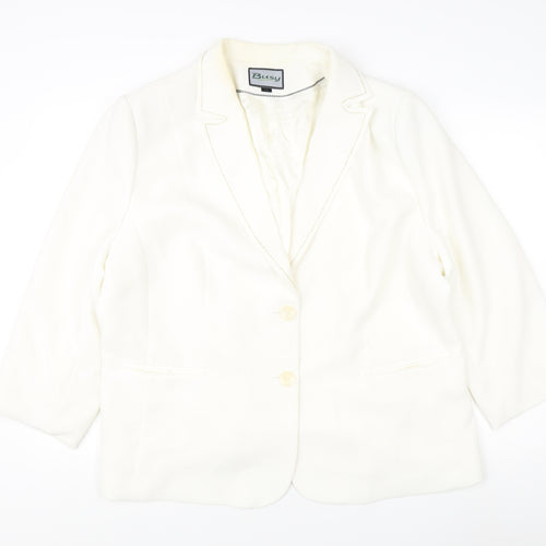 Busy Women's White Blazer Size 24 Plus Lined Button
