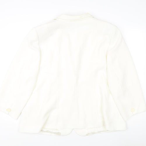 Busy Women's White Blazer Size 24 Plus Lined Button