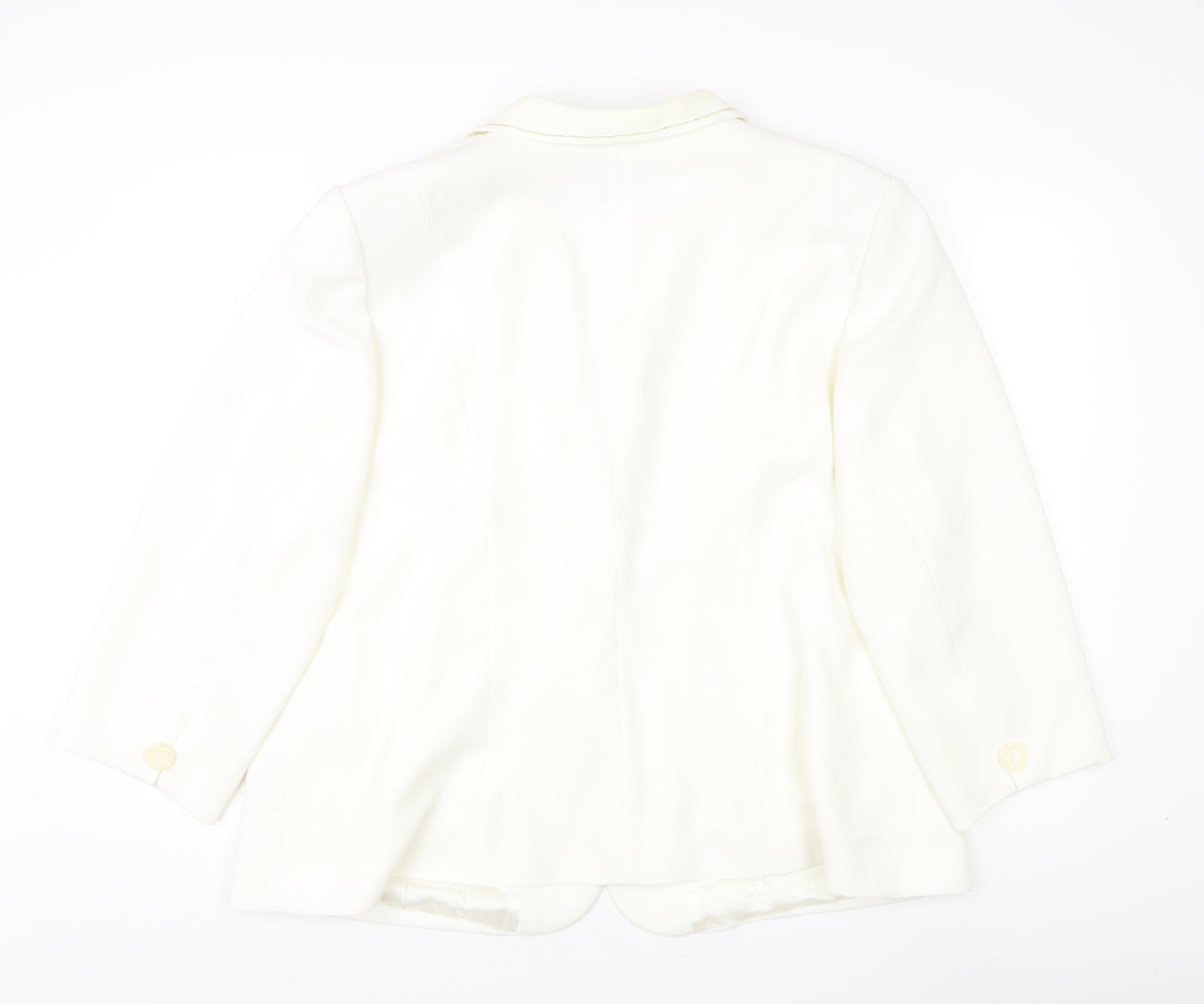 Busy Women's White Blazer Size 24 Plus Lined Button