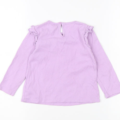 Disney Girls Purple Minnie Mickey Long Sleeve Shirt, 24 Months