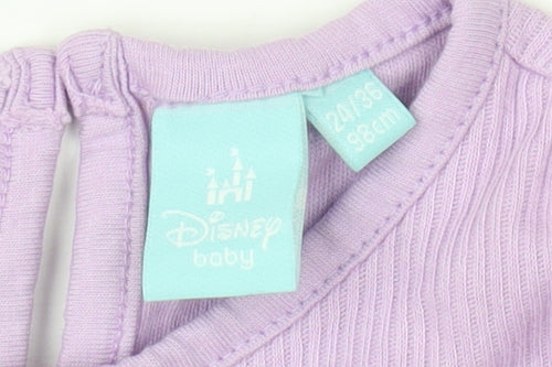 Disney Girls Purple Minnie Mickey Long Sleeve Shirt, 24 Months