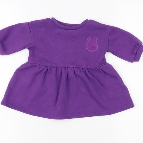 Next Purple Unisex Fit & Flare Dress, 3-6 Months, Casual Wear