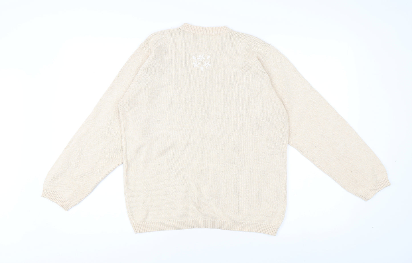 Jumper Women's Beige Crew Neck Pullover M