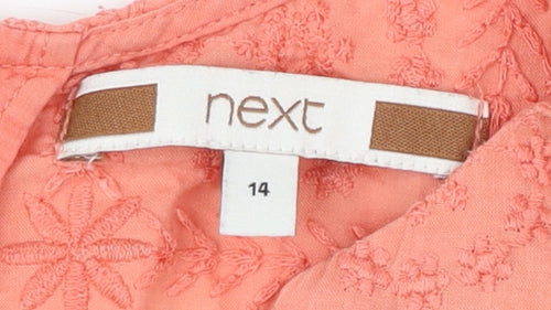 Next Women's Pink Embroidered Blouse Size 14