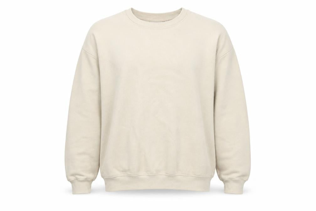 Front view of Zantos Men's Beige Pullover Sweatshirt -, size S