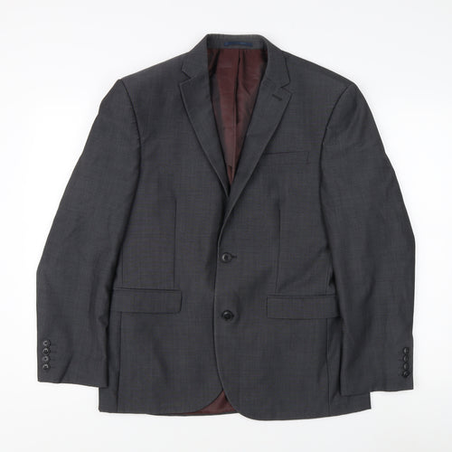 Next Men's Grey Blazer 38S Wool Blend