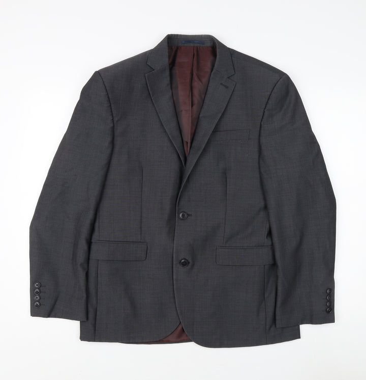 Next Men's Grey Blazer 38S Wool Blend