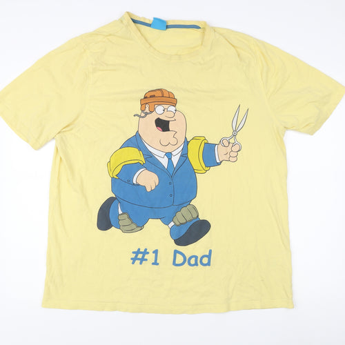 Family Guy Peter Griffin Men's 2XL Yellow Funny T-Shirt