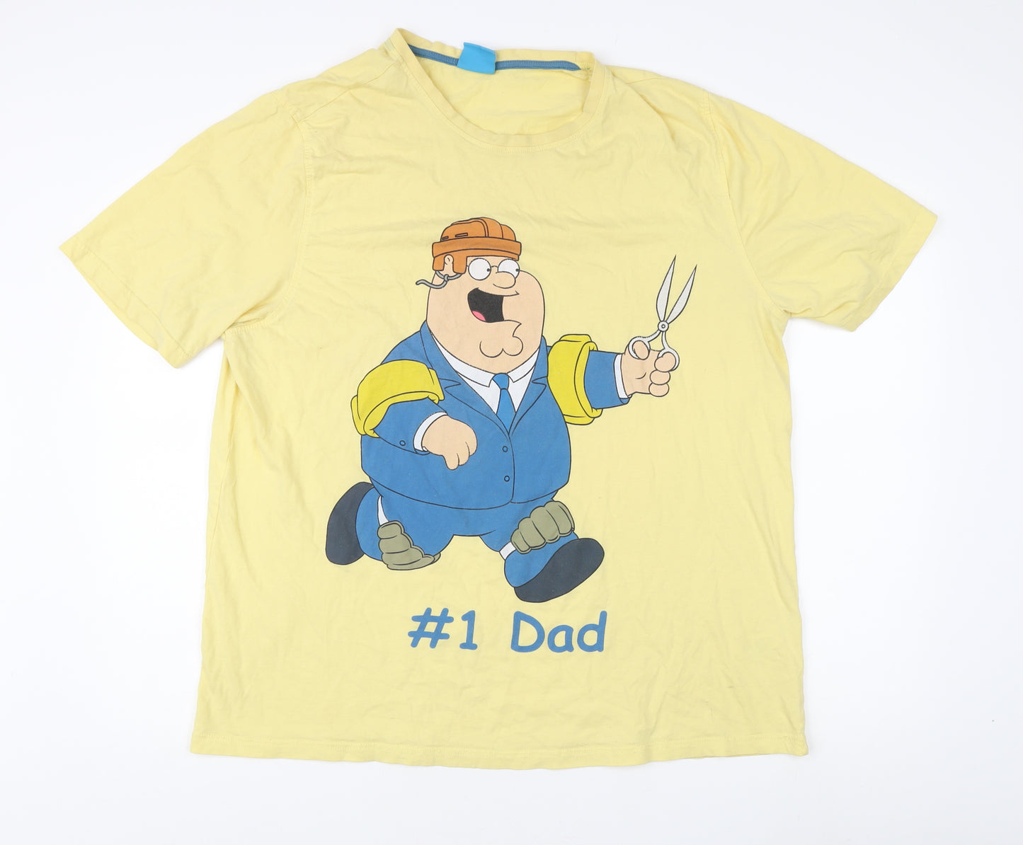 Family Guy Peter Griffin Men's 2XL Yellow Funny T-Shirt