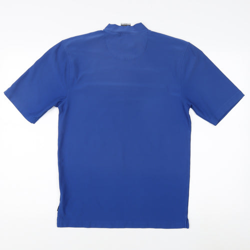 Nike Men's Blue Mock Neck Activewear T-Shirt - S
