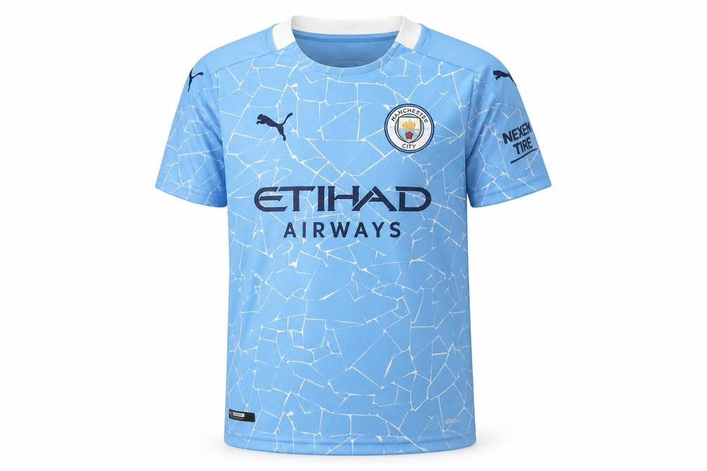 Front view of Puma boys’ blue football jersey 9-10 years