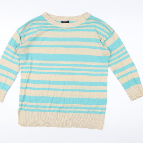 O'Stin Women's Beige Striped Pullover Jumper Size L