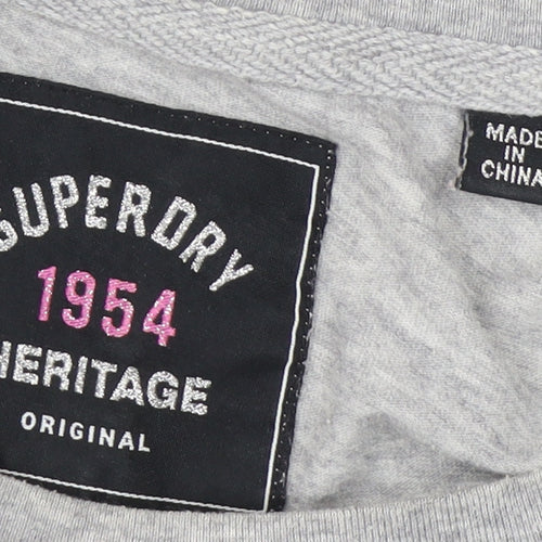 Superdry Women's Grey Sequin T-Shirt Size 10