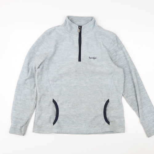 Weird Fish Women's Grey 1/4 Zip Sweatshirt Size 12
