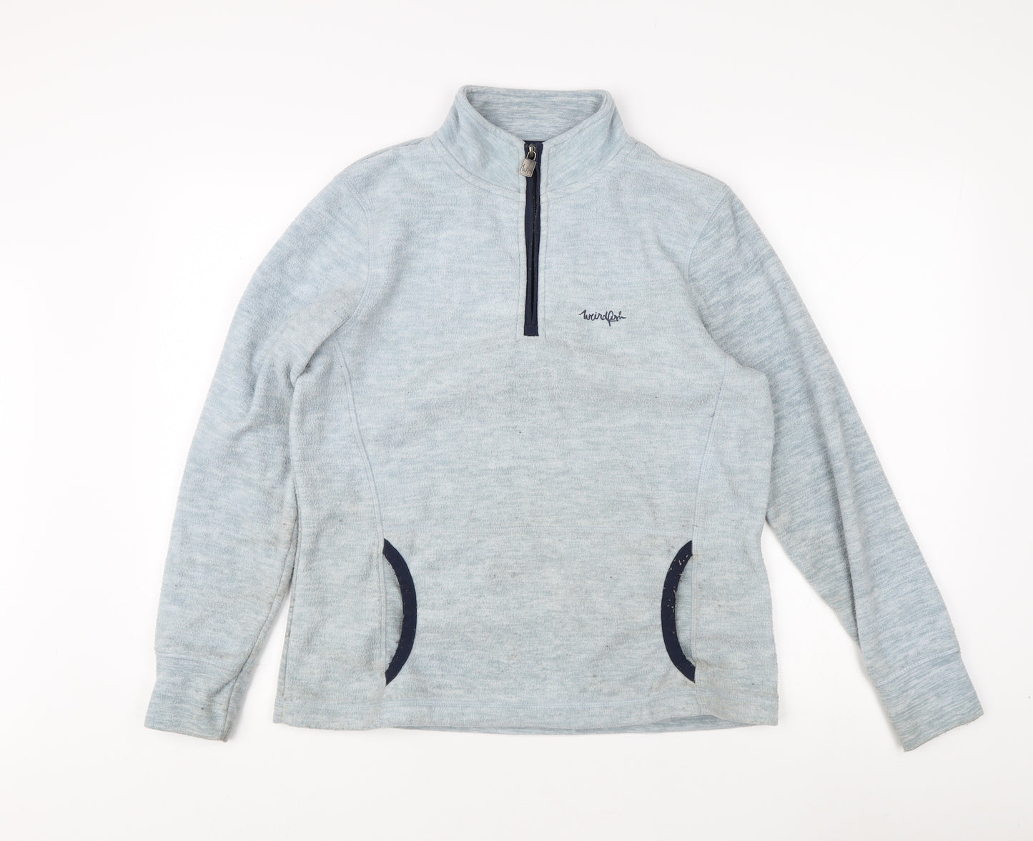 Weird Fish Women's Grey 1/4 Zip Sweatshirt Size 12