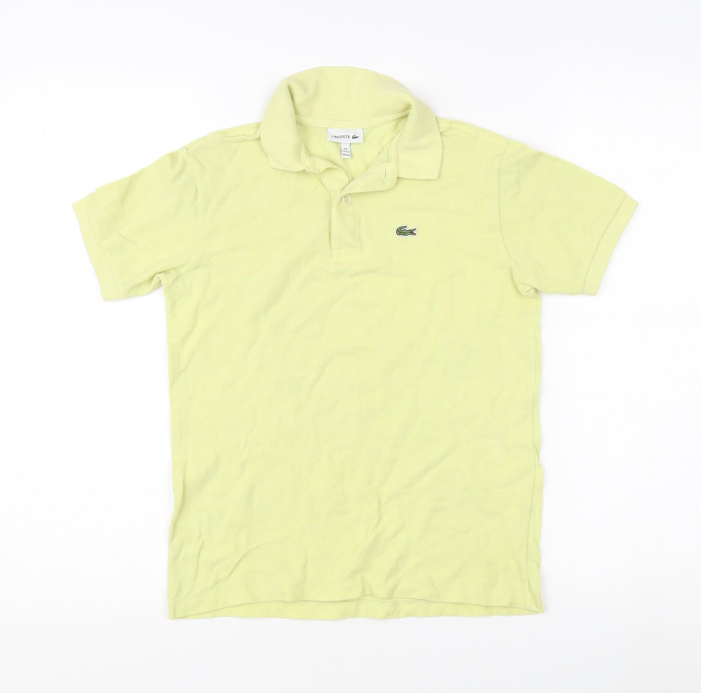 Lacoste Boys Yellow Polo Shirt - Size 12 Years, Casual Style