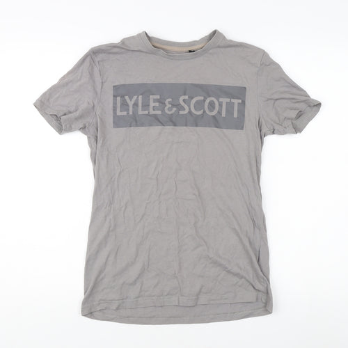 Lyle & Scott Men's Grey Cotton Logo T-Shirt 14/15 Years