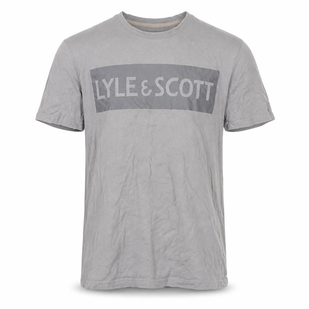 Lyle & Scott Men's Grey Cotton Logo T-Shirt 14/15 Years