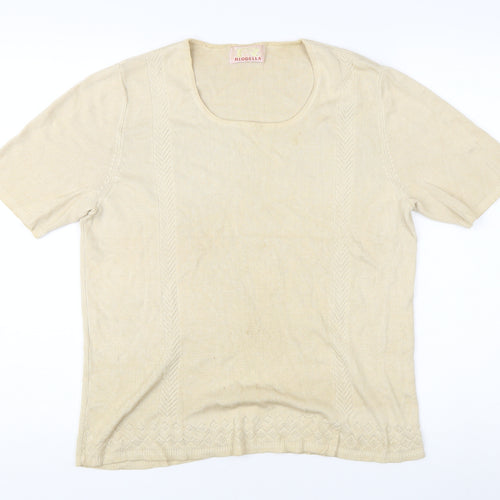 Riddella Beige Women's Short Sleeve Knit Top
