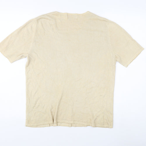 Riddella Beige Women's Short Sleeve Knit Top