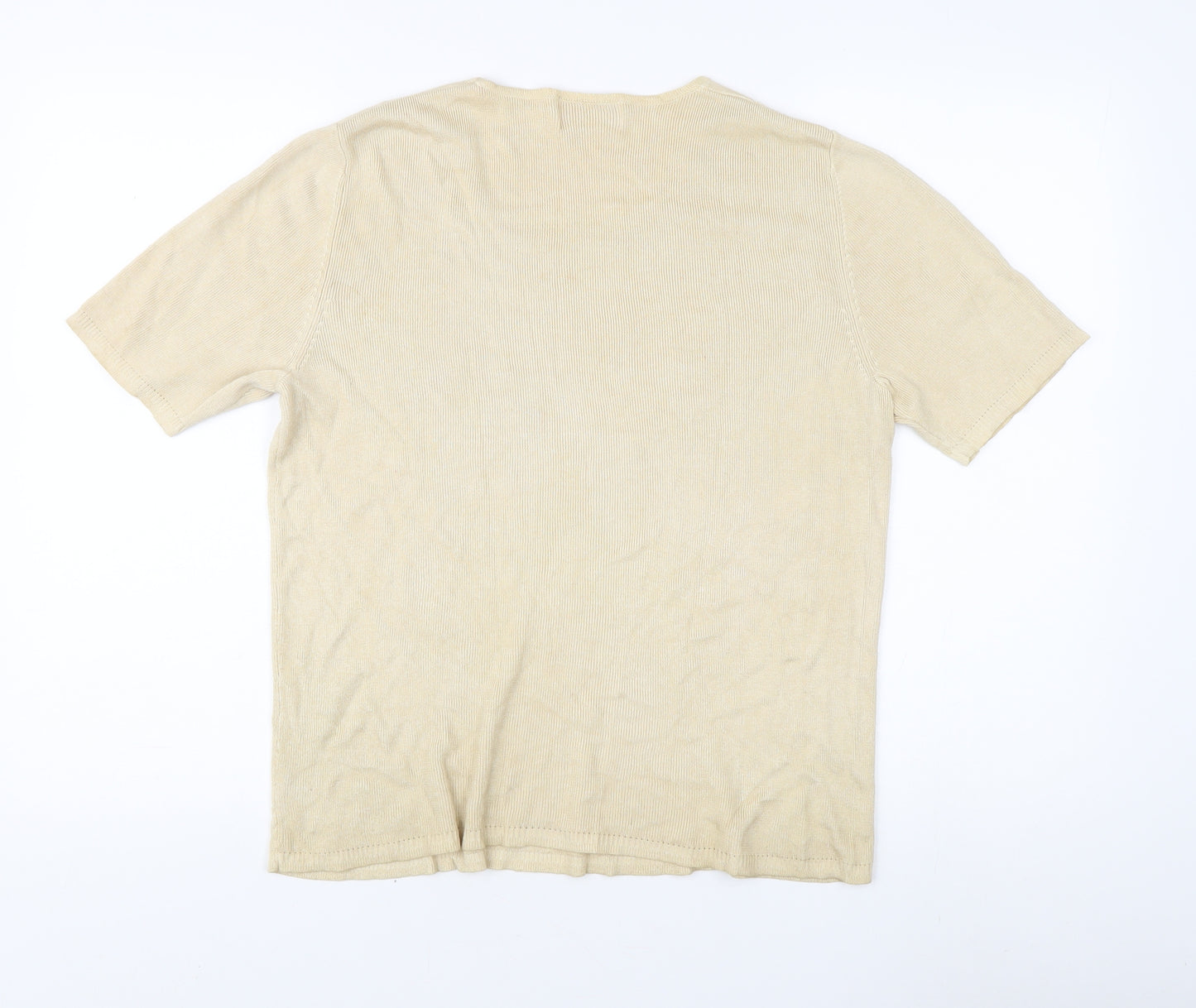 Riddella Beige Women's Short Sleeve Knit Top