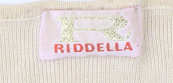 Riddella Beige Women's Short Sleeve Knit Top